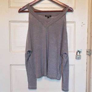 Long sleeve cold shoulder top